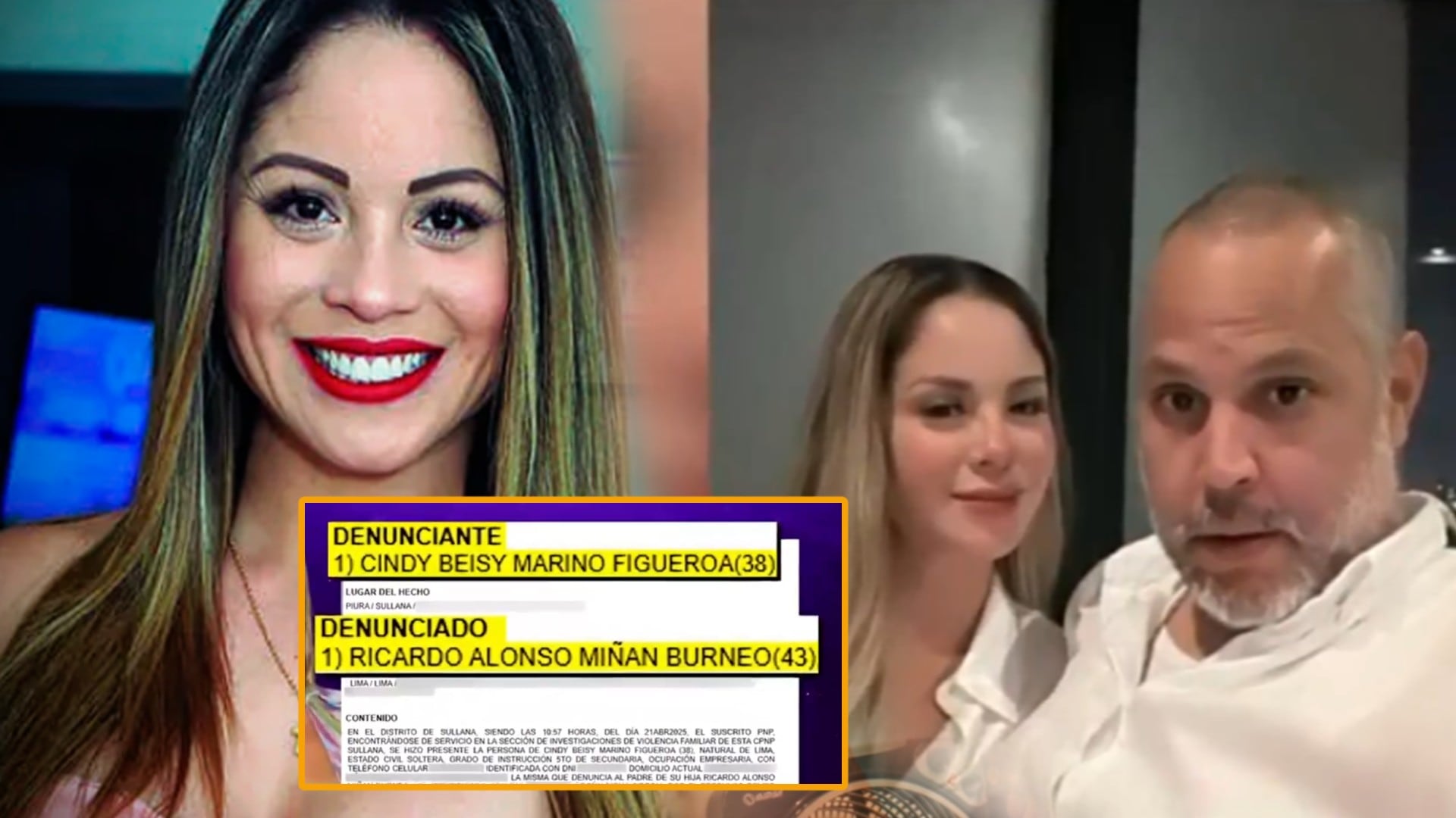 Cindy Marino denuncia agresión por parte de su expareja, Ricardo Miñán, tras separación. Infobae Perú / Captura TV - Magaly TV La Firme