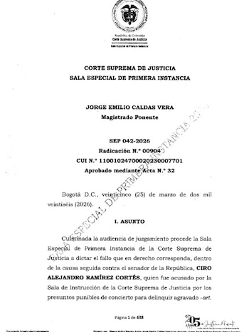 La Sala determinó que el demandante deberá presentar certificados que confirmen la calidad congresista del acusado y constancias de que este fue informado del avance procesal para continuar - crédito Corte Suprema de Justicia