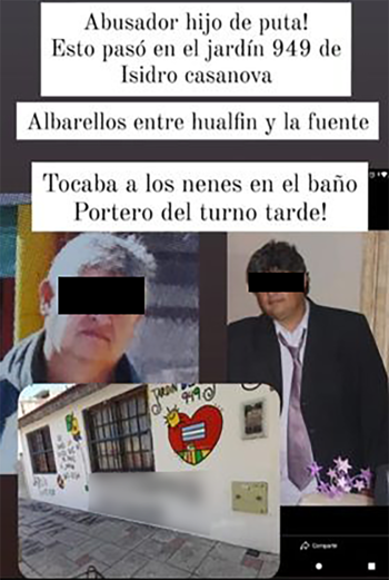 Uno de los posteos realizados