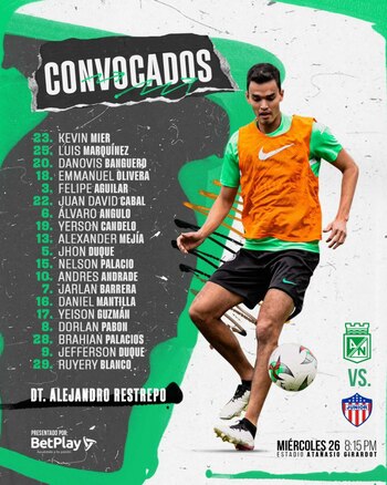Convocados de Atlético Nacional para