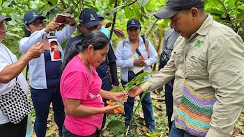 El grupo también conoció de primera mano el trabajo que viene realizando la Asociación de Productores Agroturístico Artesanal La Cascada. (Cortesía)