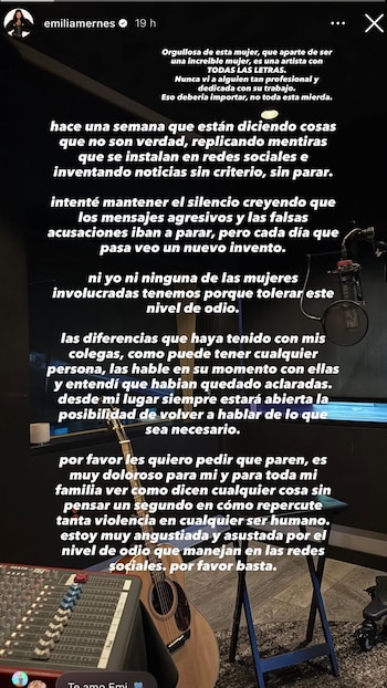 Candela, hermana de Duki, destacó la profesionalidad y determinación de Emilia, contradiciendo versiones negativas sobre la artista