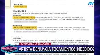 Naldy Saldaña, excantante de La Bella Luz acusa a director musical de besarla a la fuerza: caso ya está en Fiscalía. Captura: Magaly TV La Firme.