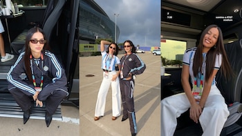 Zaira Nara, Pampita y Maxi López vivieron la previa del partido de Argentina junto a los hinchas en Dallas