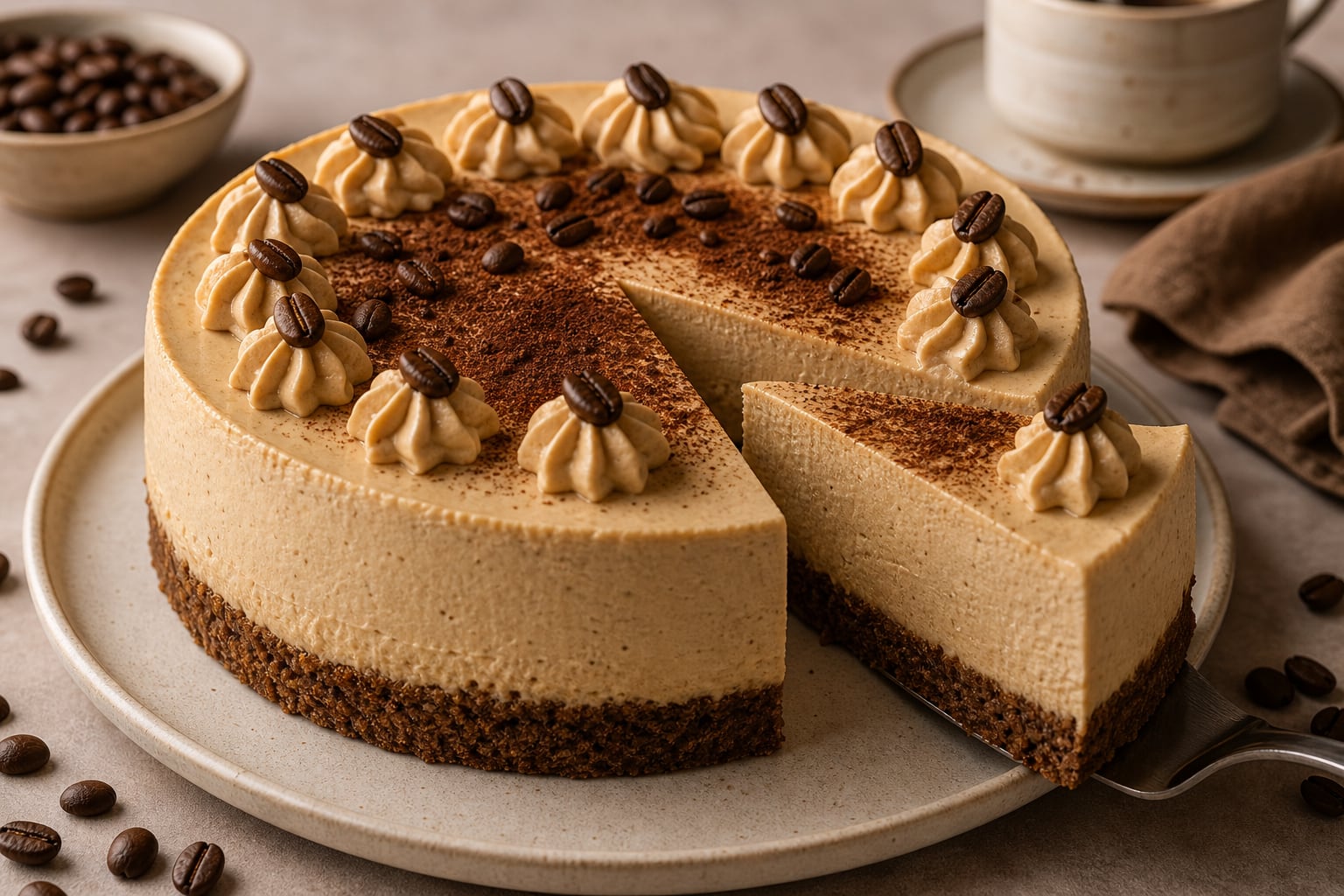 Cheesecake de crema de café: la receta cremosa y aromática ideal para los amantes del postre