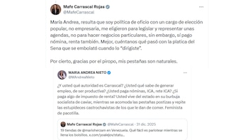 Cruce de mensajes entre Mafe