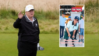 El golf es uno de los deportes preferidos de Donald Trump, y suele practicarlo de forma periódica - créditos @losgolfistasdelsur/IG | Alastair Grant / REUTERS