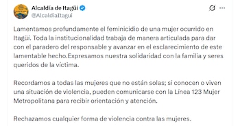 La Alcaldía ofreció hasta $50 millones por información para individualizar al presunto responsable - crédito Alcaldía de Itagüí / X