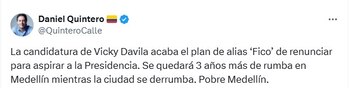 Esto dijo Daniel Quintero -