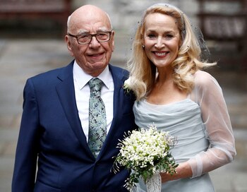 Rupert Murdoch y Jerry Hall