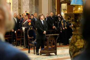 El presidente Javier Milei en la Catedral de Buenos Aires