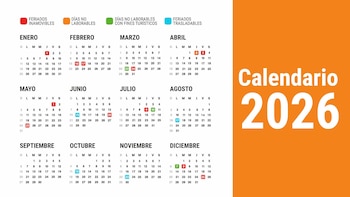Calendario de feriados 2026: los