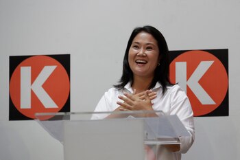 La candidata presidencial peruana Keiko