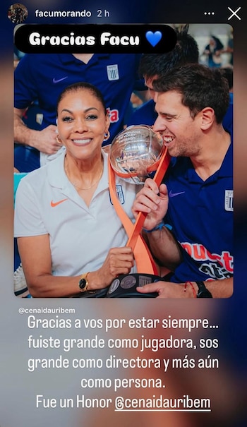 La emotiva despedida de Facundo Morando con Cenaida Uribe
