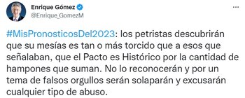 Pantallazo trino de Enrique Gómez