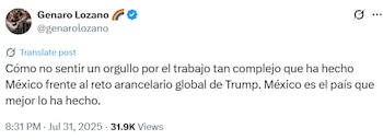 En redes sociales, Genaro Lozano