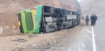 Tras el impacto, el bus