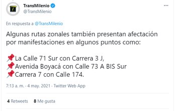 Cierres en TransMilenio