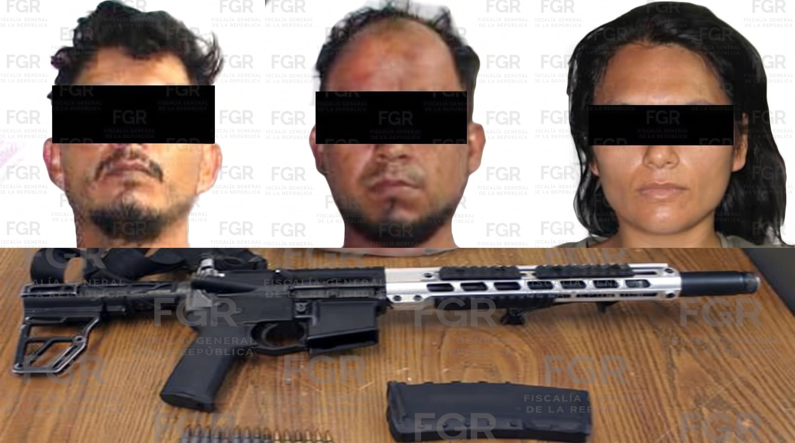 Marco Adán “N”, Jesús Eduardo “N” y Gloria Michel “N” fueron sentenciados a 52 años de prisión por secuestro agravado y portación de arma de fuego de uso exclusivo de las Fuerzas Armadas. (Crédito: Fiscalía de Tamaulipas)