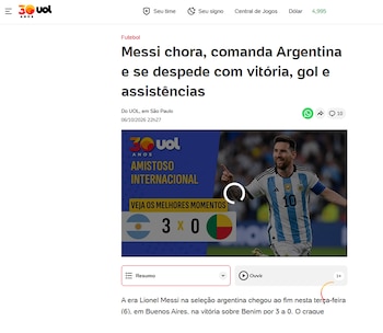 Los medios del mundo reflejaron la despedida de Messi de la selección argentina
