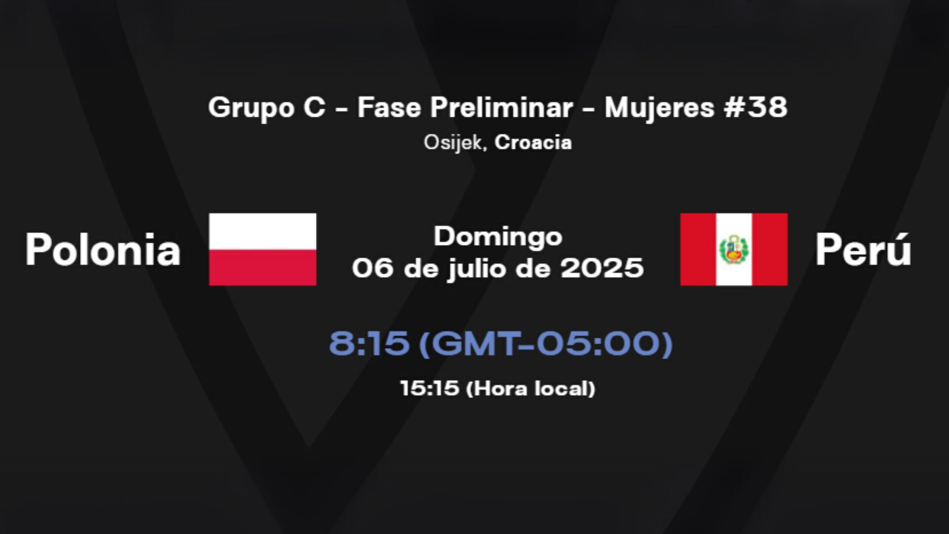 Detalles del partido Perú vs Polonia por el Mundial Sub 19 de Vóley 2025. Crédito: FIVB