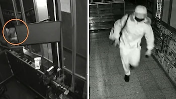 Videos de seguridad muestran al vigilante manipulando el sistema eléctrico y cortando la energía del centro comercial - crédito Captura video Noticias Caracol
