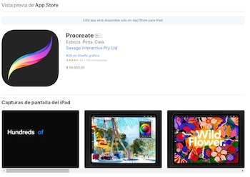 Procreate es una aplicación exclusiva