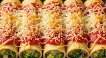 El relleno cremoso de brócoli