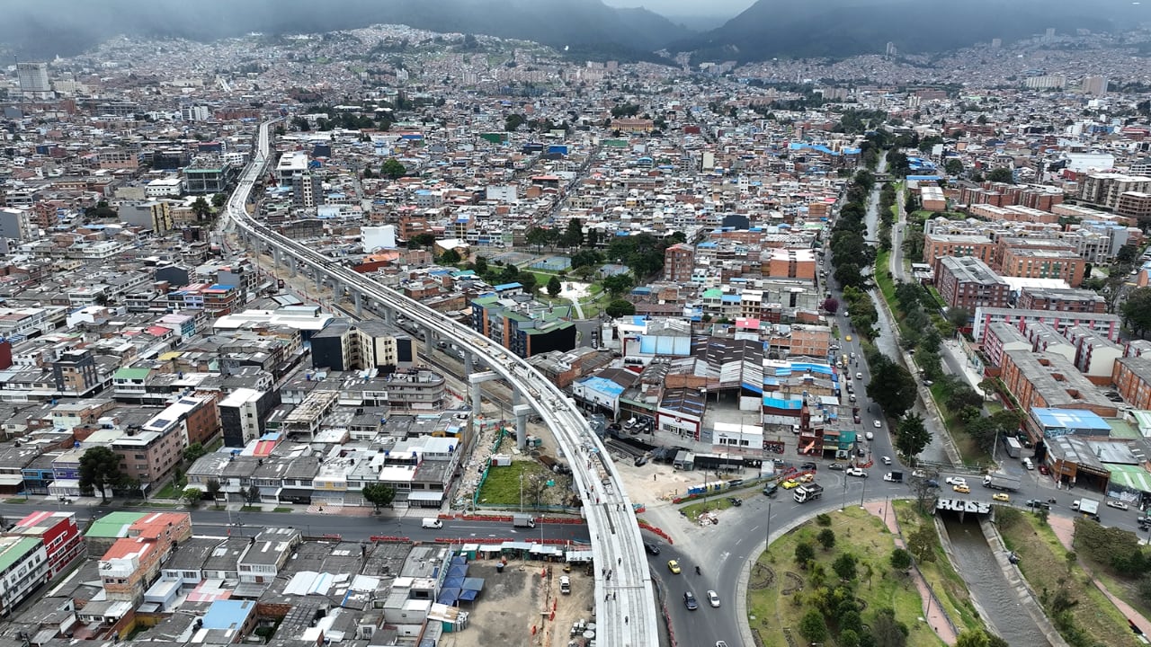 El viaducto de la Línea 1 del Metro alcanzó 18 kilómetros construidos, cifra equivalente a tres cuartas partes del trazado proyectado - crédito Empresa Metro de Bogotá