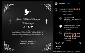 Esquela sobre Jorge Alberto Arteaga (Instagram: jorgremario)