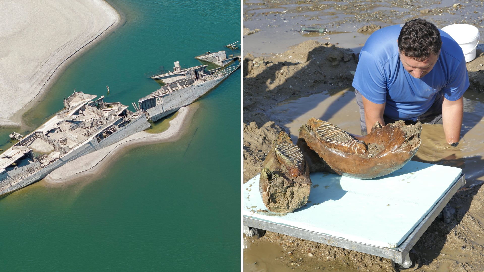 La sequía extrema en el Danubio expone naufragios de guerra y fósiles de mamut