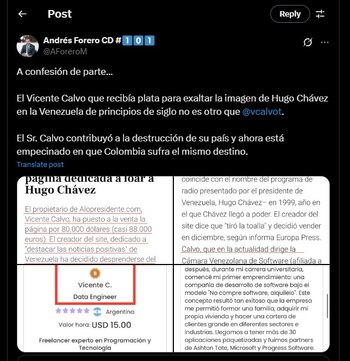 Andrés Forero en su momento