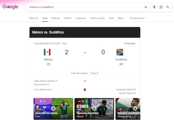 Google - partidos del Mundial - resultados - Mundial 2026 - tecnología - 11 de junio