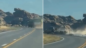 Video: un camión perdió el acoplado en un impactante accidente en el camino de las Altas Cumbres