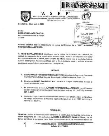 Querella contra Augusto Rodríguez