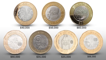 Estas son las monedas conmemorativas.