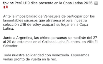 FPV explicó la ausencia de Venezuela en la Copa Latina de vóley 2026.