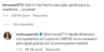 Melissa Paredes responde a críticas