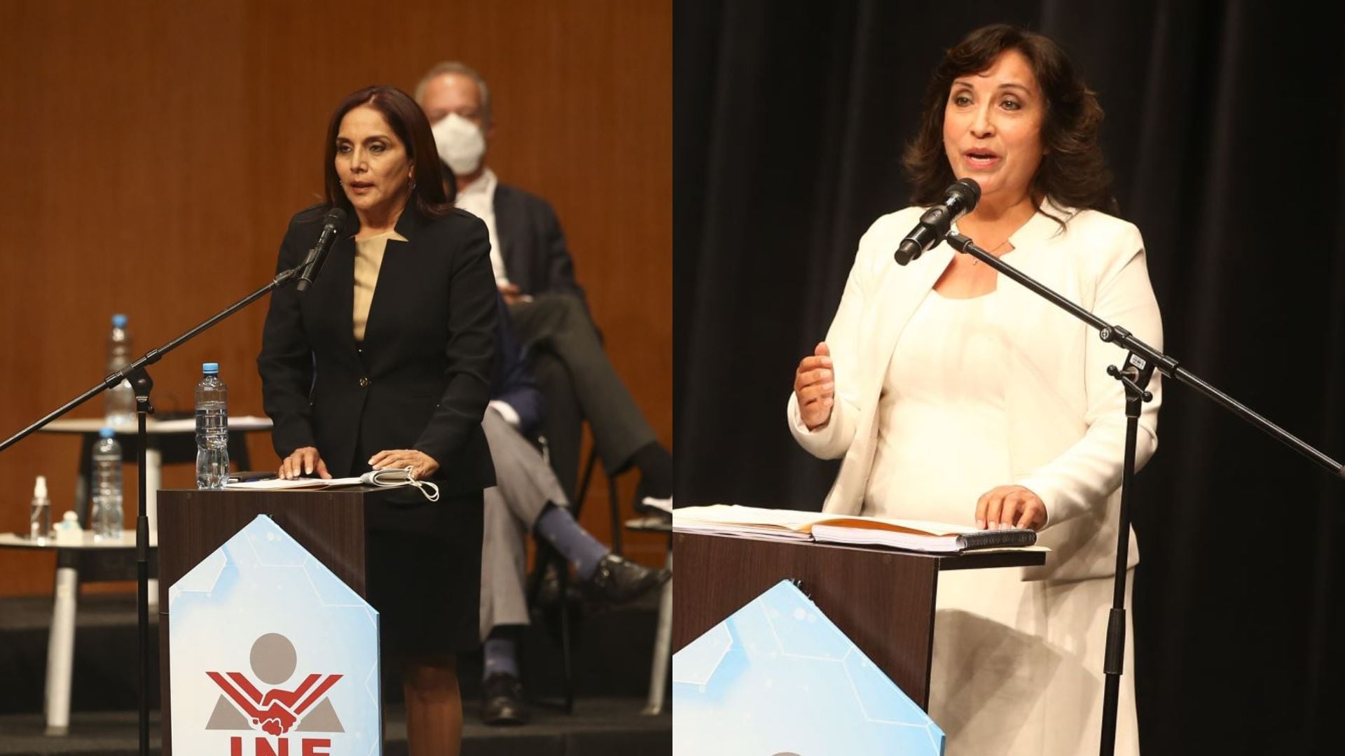 Dina Boluarte y Patricia Juaréz participaron en el debate presidencial como vicepresidentas en la segunda vuelta| Andina