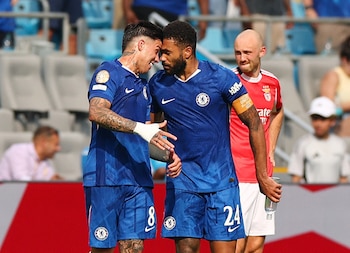 Enzo Fernández festeja el gol