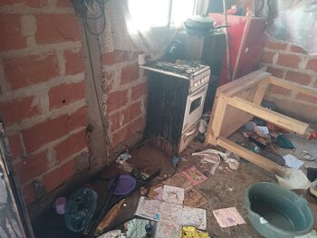 La casa del hombre en City Bell tras el incendio