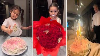Barby Franco cumple 35 años: Fernando Burlando y su hija Sarah la despertaron con torta casera y un ramo de rosas