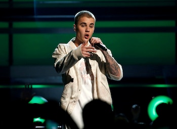 Justin Bieber durante un recital
