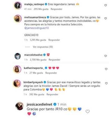 La despedida de James Rodríguez generó mensajes de periodistas, actores, modelos y presentadores en redes sociales - crédito @jamesrodriguez10/Instagram