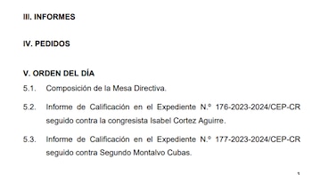 El primer punto en la agenda de la comisión de Ética es la elección de los integrantes de su Mesa Directiva. Foto: captura Congreso.