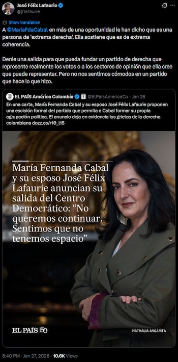 José Félix Lafaurie, esposo de