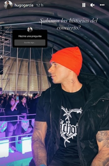 Hugo García en el concierto de Karol G. (Foto: Instagram)