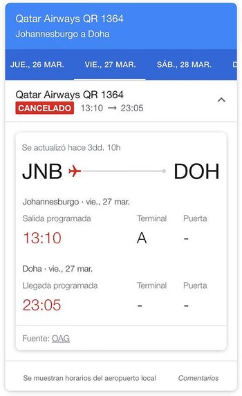 El pasaje vía Qatar le