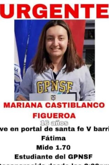 Joven desaparecida en Bogotá -