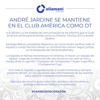 André Jardine se mantiene como